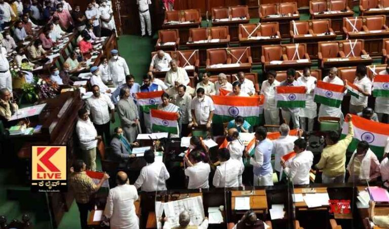 ವಿಧಾನಸಭೆಯಲ್ಲಿ ರಾಷ್ಟ್ರಧ್ವಜ ಕುರಿತು ನಿಲ್ಲದ ಜಟಾಪಟಿ