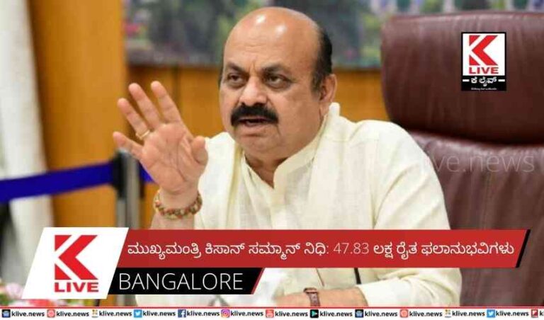 ಮುಖ್ಯಮಂತ್ರಿ ಕಿಸಾನ್ ಸಮ್ಮಾನ್ ನಿಧಿ: 47.83 ಲಕ್ಷ ರೈತ ಫಲಾನುಭವಿಗಳು