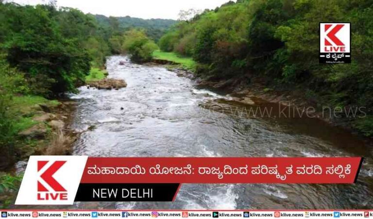 ಮಹಾದಾಯಿ ಯೋಜನೆ: ರಾಜ್ಯದಿಂದ ಪರಿಷ್ಕೃತ ವರದಿ ಸಲ್ಲಿಕೆ