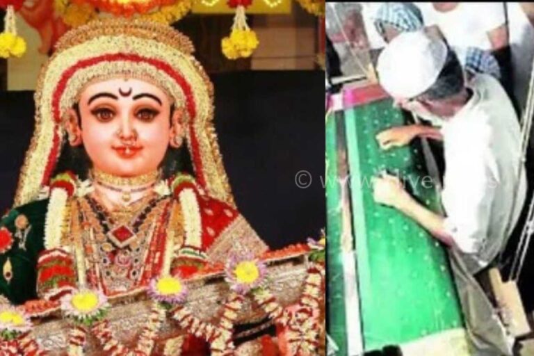 ಮಂಗಳೂರಿನ ದಸರಾ ಶಾರದೆಗೆ ಚಿನ್ನದ ಜರಿ ಮೆರುಗು