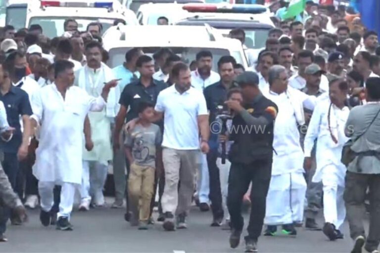 ರಾಜ್ಯದ ತುಮಕೂರಿನಲ್ಲಿ  ರಾಹುಲ್ ಪಾದಯಾತ್ರೆ