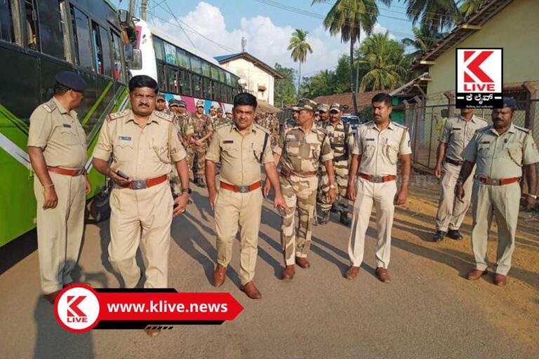 Karnataka Legislative Assembly ಶಿಕಾರಿಪುರದಲ್ಲಿ ಚುನಾವಣೆ ಹಿನ್ನೆಲೆ ಪೊಲೀಸ್ ರೂಟ್ ಮಾರ್ಚ್