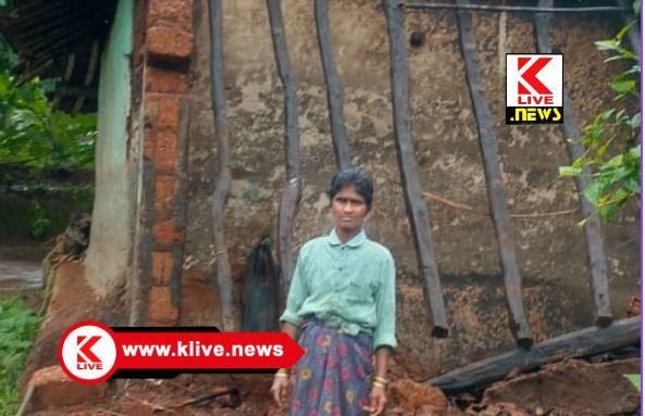 ರಾತ್ರಿ ಸುರಿದ ಮಳೆಗೆಮನೆ ಛಾವಣಿ ಕುಸಿತ ಅದೃಷ್ಟವಶಾತ್ ಪ್ರಾಣಾಪಾಯವಿಲ್ಲ