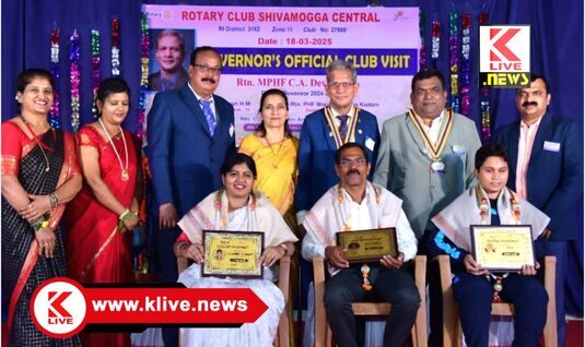Rotary Club Shimoga ಸಾಧಕರನ್ನ ಗುರುತಿಸಿ ಸನ್ಮಾನಿಸುವುದು ಅನನ್ಯ ಮತ್ತು ಅರ್ಥಪೂರ್ಣ- ದೇವ್ ಆನಂದ್