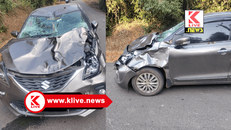 Car Accident ಹೆಗ್ಗೋಡು ಬಳಿ ಕಾರಿನ ಮೇಲೆ ಕಾಡುಕೋಣ ದಾಳಿ.