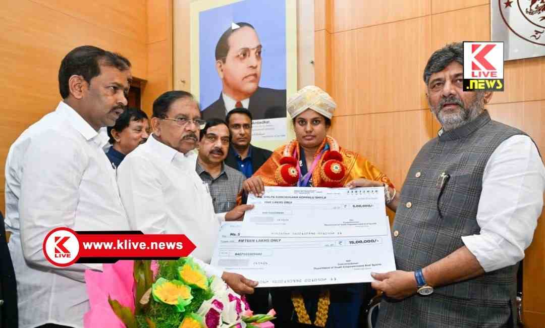 ಕಾಮನ್ ವೆಲ್ತ್ ಕ್ರೀಡೆಯಲ್ಲಿ ಕೀರ್ತಿತಂದ ಕೆ.ಎಸ್.ಶಿಲ್ಪಾ ಗೆ ಮುಖ್ಯಮಂತ್ರಿಗಳಿಂದ ಸನ್ಮಾನ